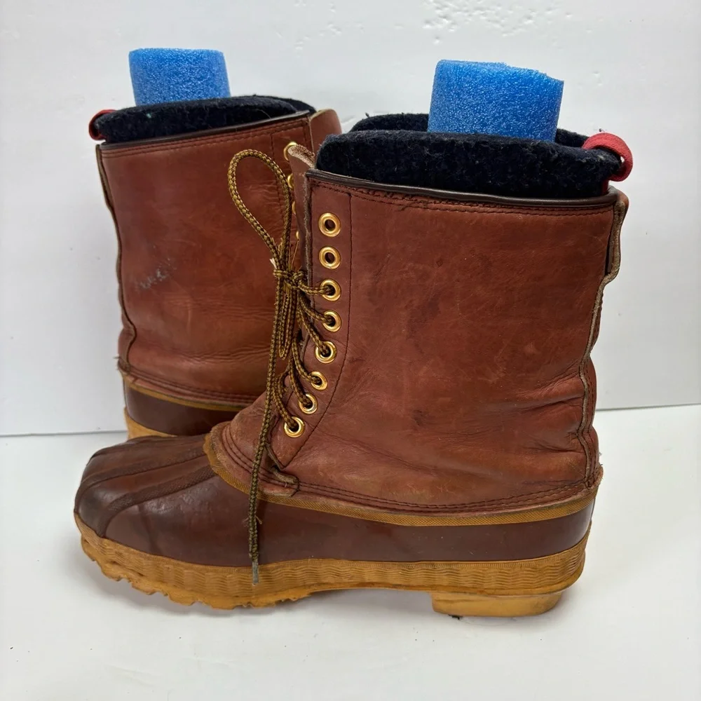 Vintage Arctic Comet Snow Duck Winter Boots Brown Leather Mens size 10